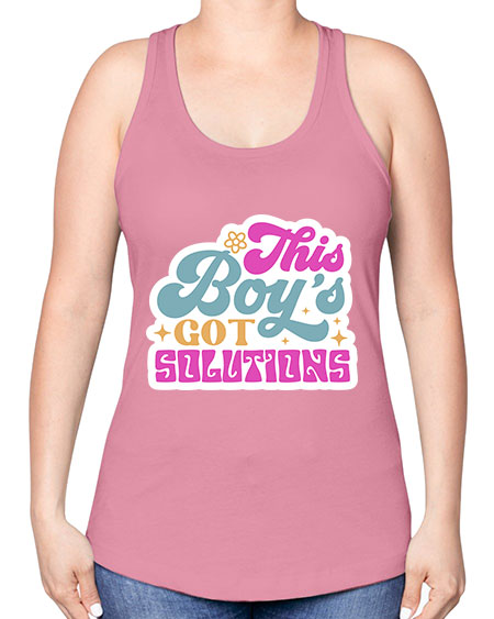 This boys got solutions 19# - general science -Racerback Tank