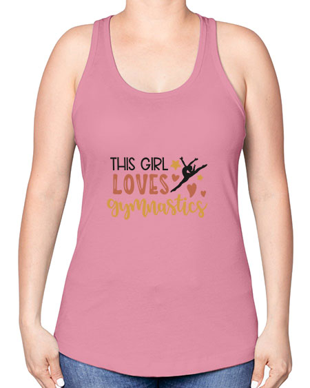 This girl loves gymnastics - cheer -Racerback Tank