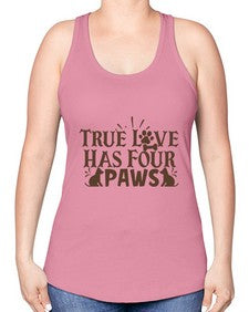 True Love Has Four Paws Style 24# - cats -Racerback Tank