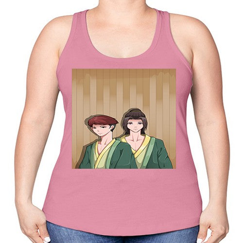 Two man in a hot spring 18# - anime -Racerback Tank