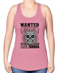 Wanted 1204# - skull and bones -Racerback Tank