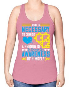 What is necessary to change a person is to change his awareness of himself Style 8# - Self awareness -Racerback Tank