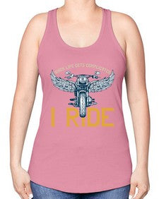 When life gets complicated 76# - motorcycle -Racerback Tank