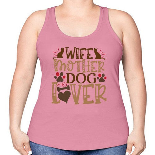 Wife Mother Dog Lover Style 58# - dogs -Racerback Tank