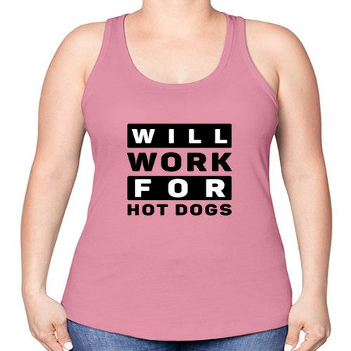 Will Work For Style 1# - dogs -Racerback Tank
