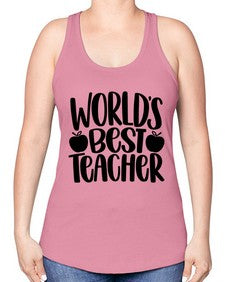 Worlds Best Teacher Style 1657# - teacher -Racerback Tank