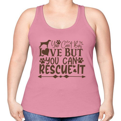 You Cant Buy Love But You Can Rescue It Style 55# - dogs -Racerback Tank