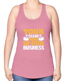 Your clean home is our Business Style 490# - cleaner -Racerback Tank