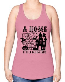 a home of a were wolf witch and their little monsters 53# - witch -Racerback Tank