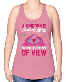 a unicorn is just a horse with a point of view 3# - unicorn -Racerback Tank