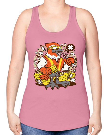 bird mechanic worker 21# - birds -Racerback Tank