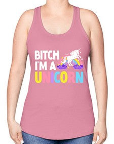 bitch im a unicorn 61# - unicorn -Racerback Tank