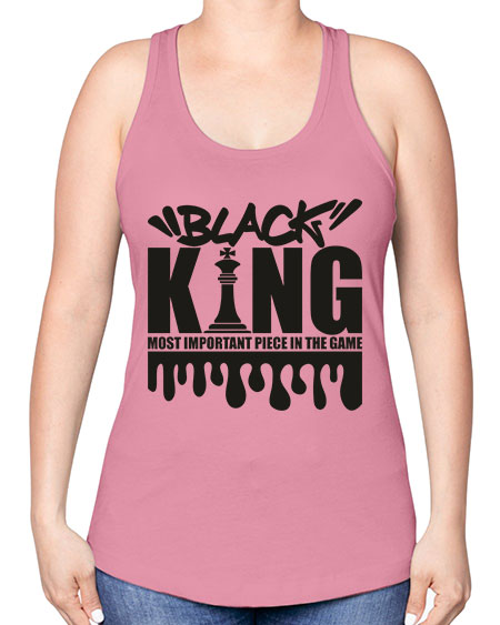 black king 214# - black words and phrases -Racerback Tank