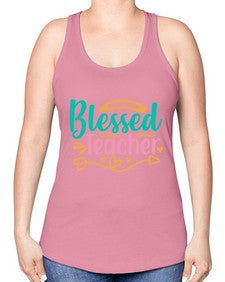 blessed teacherr 633# - teacher -Racerback Tank