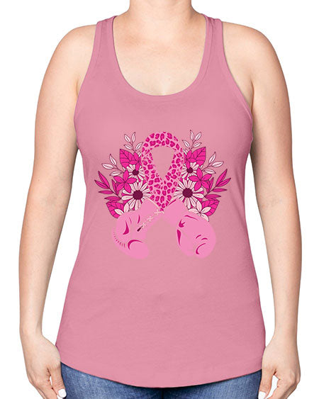 boxing gloves breast cancer - breast cancer -Racerback Tank