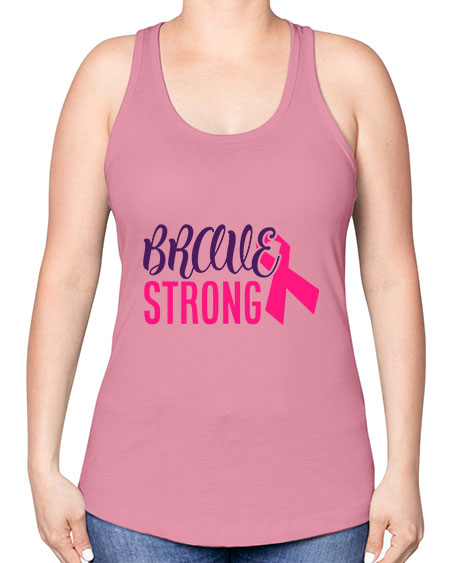 brave strong Style 15# - breast cancer -Racerback Tank