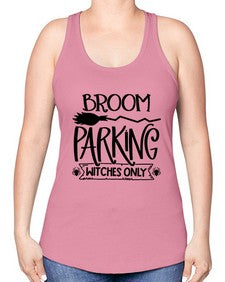 broom parking witches only 46# - witch -Racerback Tank