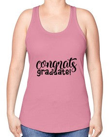 congrats graduate 39# - graduation -Racerback Tank