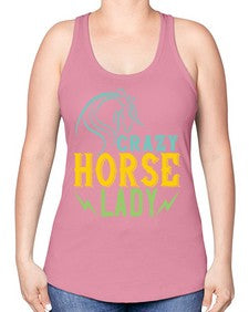 crazy horse lady Style 10# - horse -Racerback Tank