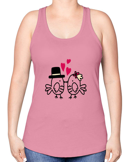 cute little birds 29# - birds -Racerback Tank