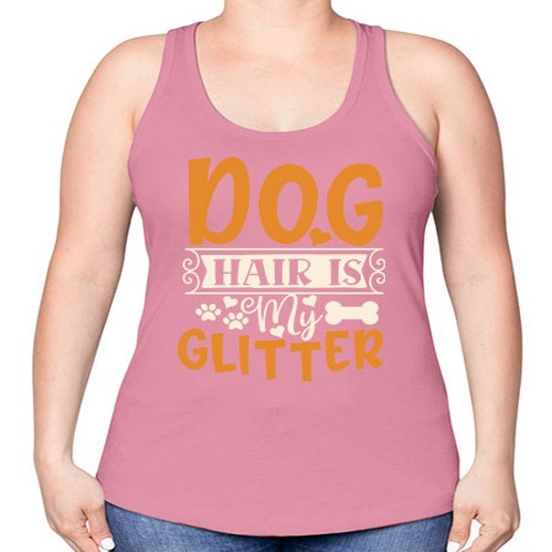 dog hair is my glitter 80# - dogs -Racerback Tank