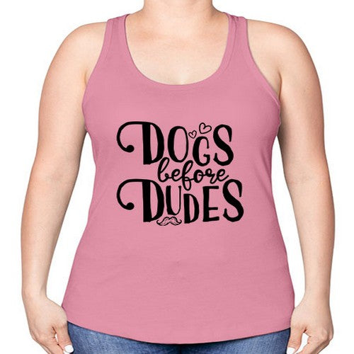 dogs before dudes 139# - dogs -Racerback Tank