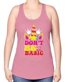 dont be basic 94# - unicorn -Racerback Tank