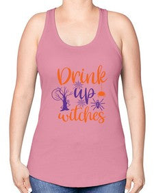 drink up witches 40# - witch -Racerback Tank