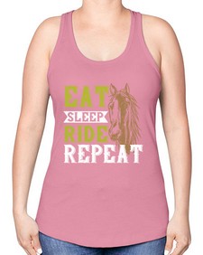 eat sleep ride repeat Style 7# - horse -Racerback Tank