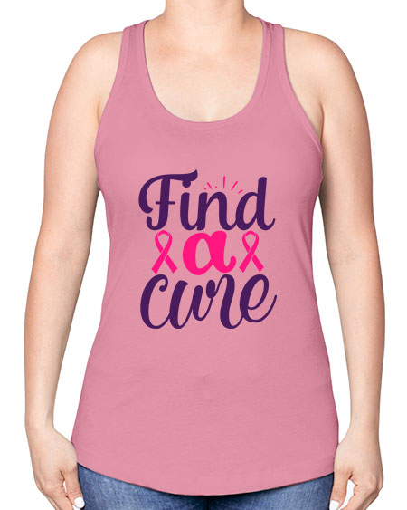 find a cure - breast cancer -Racerback Tank