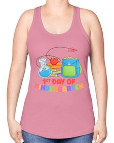 first day of Kindergarten 103# - kindergarten -Racerback Tank