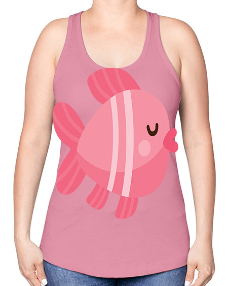fish 53# - shark-fish -Racerback Tank
