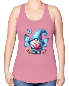 gnome with butterfly 01# - gnome -Racerback Tank