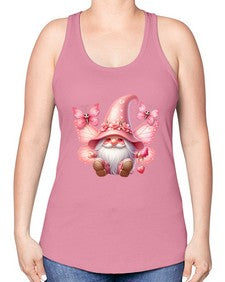 gnome with butterfly 02# - gnome -Racerback Tank
