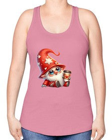 gnome with butterfly 04# - gnome -Racerback Tank