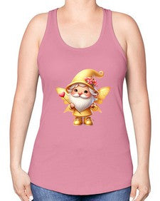 gnome with butterfly 05# - gnome -Racerback Tank