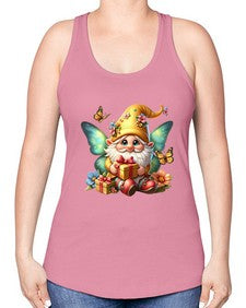 gnome with butterfly 07# - gnome -Racerback Tank