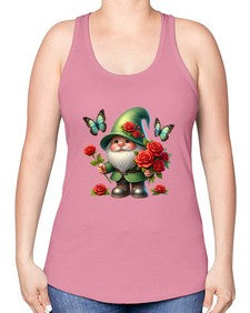 gnome with butterfly 11# - gnome -Racerback Tank