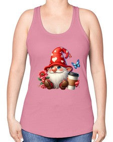 gnome with butterfly 12# - gnome -Racerback Tank