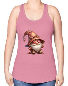 gnome with butterfly 15# - gnome -Racerback Tank