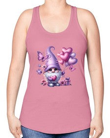 gnome with butterfly 19# - gnome -Racerback Tank