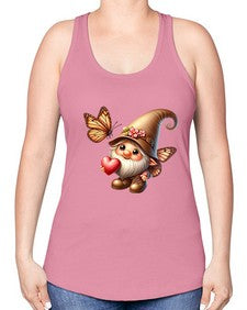 gnome with butterfly 22# - gnome -Racerback Tank