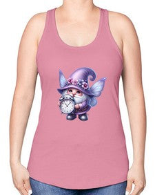 gnome with butterfly 23# - gnome -Racerback Tank