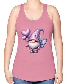 gnome with butterfly 25# - gnome -Racerback Tank