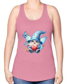 gnome with butterfly 28# - gnome -Racerback Tank