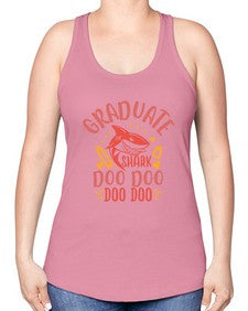 graduate shark doo doo doo doo 221# - graduation -Racerback Tank