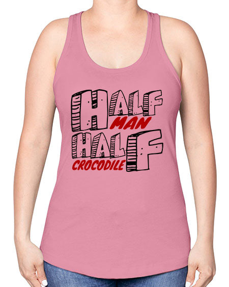 half man half crocodile - alligator -Racerback Tank