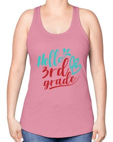 hallo third grade 231# - third grade -Racerback Tank