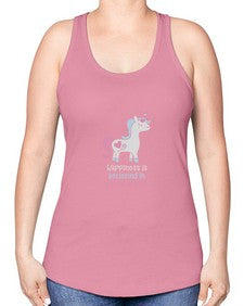 happiness is believing in unicorns 158# - unicorn -Racerback Tank