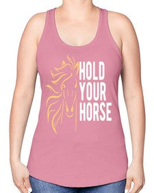 hold your horse Style 5# - horse -Racerback Tank